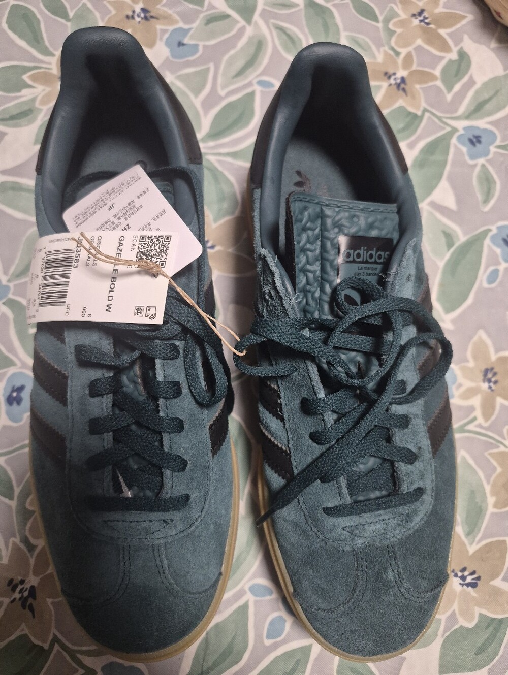 adidas Teal Suede Women's Sneakers with Black Stripes